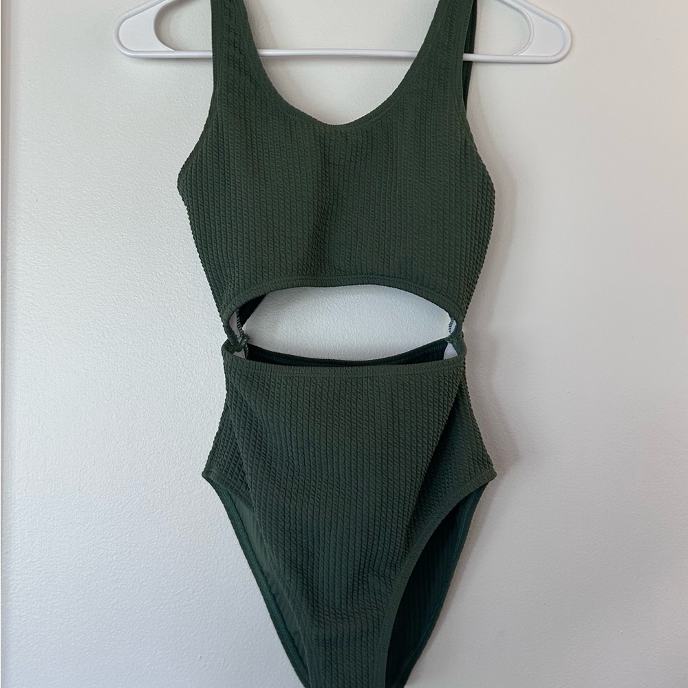 Amazon Dark Green Women Swim One Piece